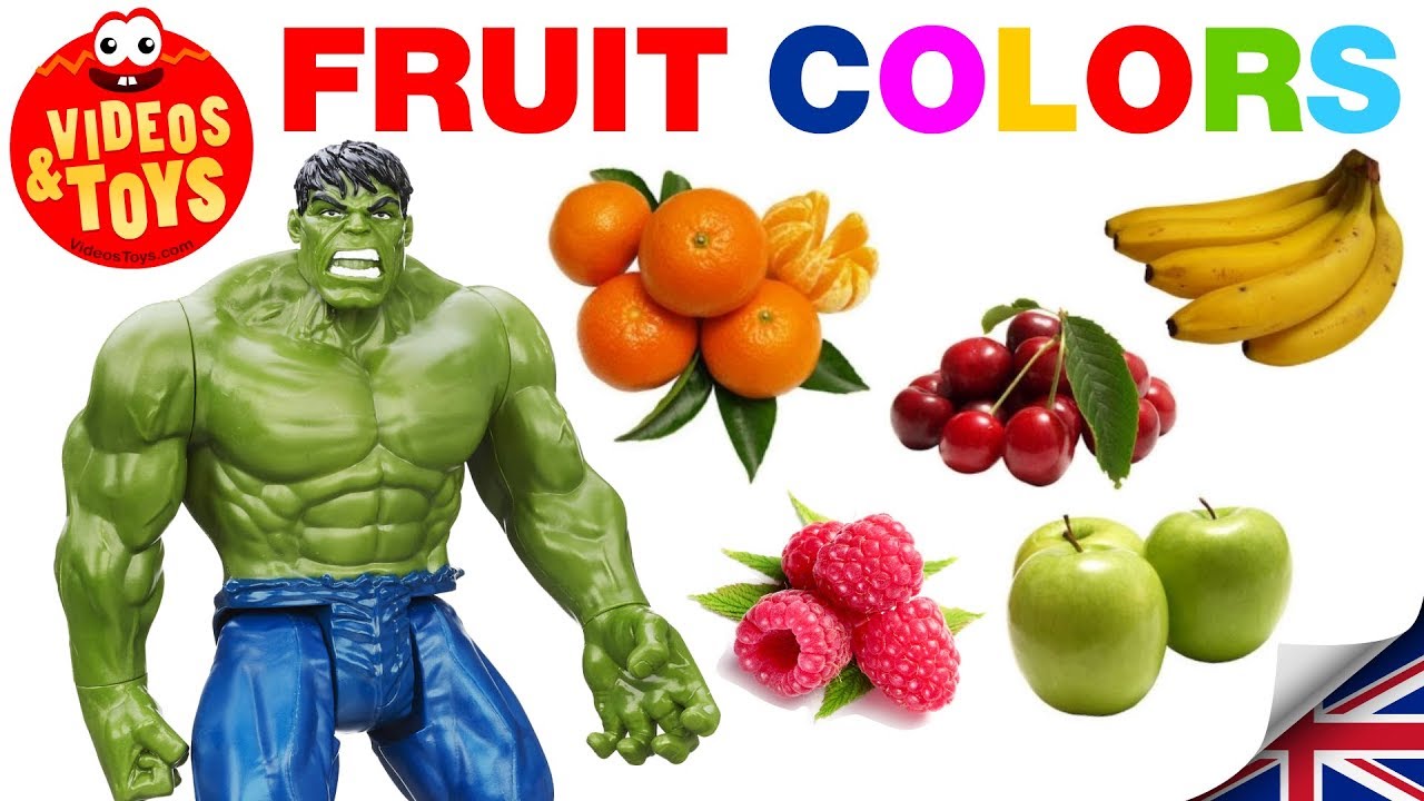 LEARN COLORS with FRUITS and HULK